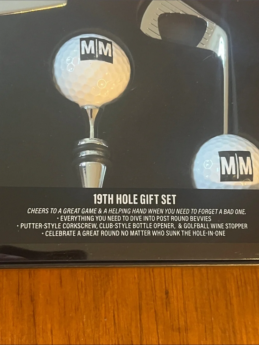 Mad Man Golf 19th Hole Gift Set Bar Corkscrew Bottle Opener Wine Stopper new